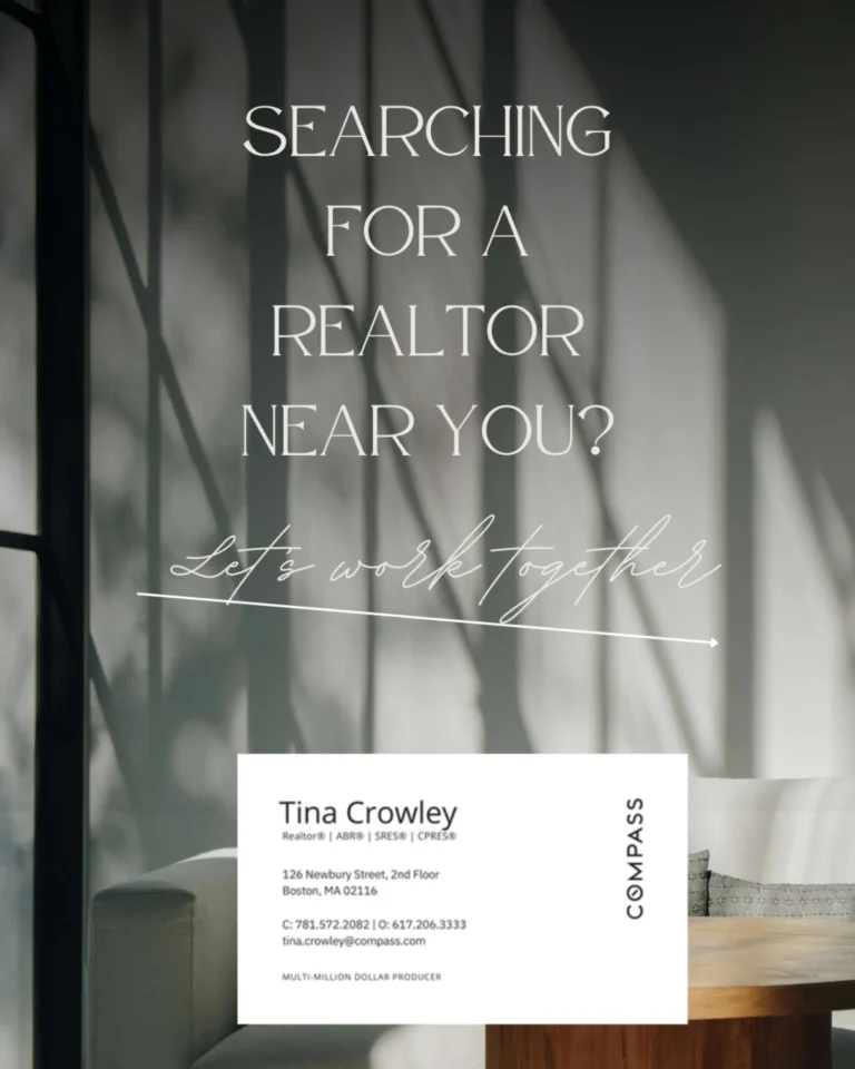 Realtor near me North of Boston real estate guidance by Tina Crowley Compass